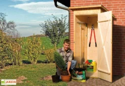 Armoire De Jardin Bois 14 Mm + Plancher Massif : 83 X 85 X 195 Cm -Refuge Jardin 361.0908.30400