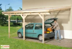Pergola Bois Adossée Couverte 3x5 Toiture PVC - 514 X 306 Cm