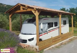 Carport Camping-car Bois Douglas 23 à 41 M² H. 3,20 M – Azur 6 Poteaux