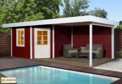 Abri Design Fides 3 (Plusieurs Tailles) 28mm -Refuge Jardin abri bois fides 3 rouge 1