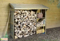 Refuge Jardin 47 Abri Bûches à 2 Étagères Split (220 X 75,5 X 183 Cm)