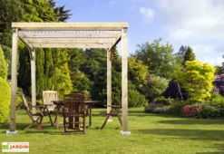 Tonnelle Autoportée Carport En Bois Autoclave Toit Plat 200x200cm