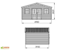 Abri De Jardin En Bois D’épicéa Brut Shelty+ 20 M² -Refuge Jardin abri jardin bois epicea brut shelty 20m2 1