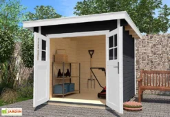 Refuge Jardin 21 Abri De Jardin En Bois D’épicéa Toiture Monopente Anthracite – 4,9 M²
