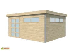 Abri De Jardin En Bois D’épicéa Brut Et Profilés En Aluminium - 18,7 M²