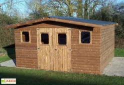 Abri De Jardin En Bois D’épicéa Traité Toit Bac Acier Thermabri – 16 M²