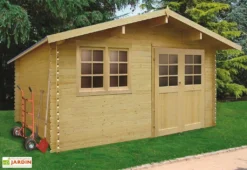 Refuge Jardin 19 Solid Abri De Jardin En Bois Brut Visp 28 Mm - 16 M² Avec Toit à 2 Pans