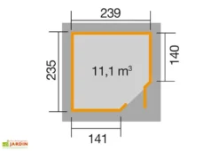 Abri Jardin Bois D'Angle Quinta 21mm (239x235) -Refuge Jardin abri jardin bois weka quinta 2