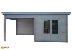 Abri De Jardin Composite Toit Plat + Auvent – Actual 6 X 3 M Gris Anthracite