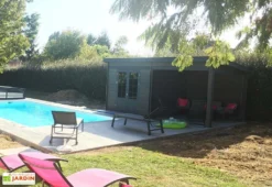 Abri De Jardin Composite Toit Plat + Auvent – Actual 6 X 3 M Gris Anthracite -Refuge Jardin abri jardin composite actual 6x3m 4