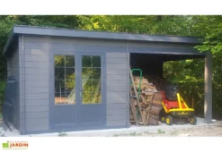 Abri De Jardin Composite Toit Plat + Auvent – Actual 6 X 3 M Gris Anthracite -Refuge Jardin abri jardin composite actual 6x3m 5