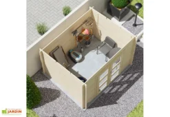 Abri De Jardin En Bois D'épicéa De 7,4 M² Ep. 28 Mm – Juno -Refuge Jardin abri jardin forest style amazonie brut 3
