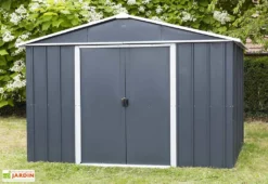 Abri De Jardin Acier Galvanisé Anthracite 137 X 202 Cm 2,77 M²