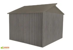 Abri De Jardin En Métal Look Bois Vieilli + Puit De Lumière 7,25 M² -Refuge Jardin abri jardin metal aspect bois vieilli puit lumiere 257x285cm 2