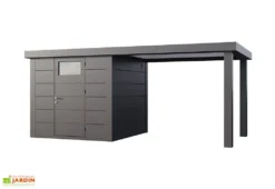 Abri De Jardin En Métal Avec Auvent Open Lounge Anthracite – 12,5 M² -Refuge Jardin abri jardin metal auvent open lounge 12m2