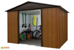 Abri De Jardin En Métal Galvanisé Imitation Bois 6,45 M² - 108WGY