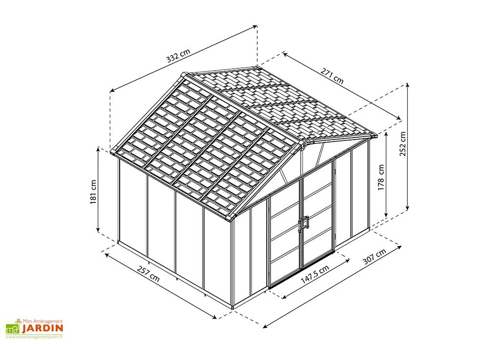 Abri De Jardin En Polycarbonate Et Aluminium Yukon 7 M² 6 Abri De Jardin En Polycarbonate Et Aluminium Yukon 7 M² – Image 6