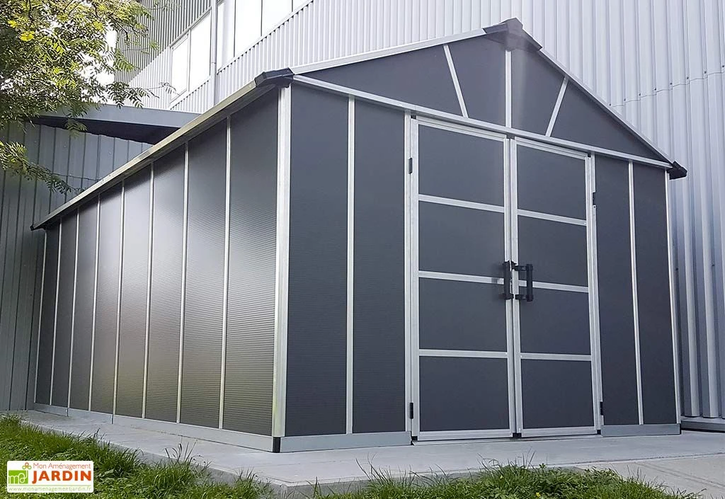 Abri De Jardin En Polycarbonate Et Aluminium Yukon 15 M² - Gris 4 Abri De Jardin En Polycarbonate Et Aluminium Yukon 15 M² - Gris – Image 4