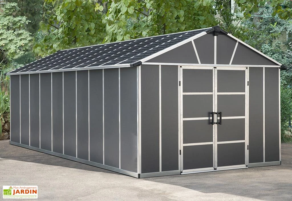Abri De Jardin En Polycarbonate Et Aluminium Yukon 20 M² - Gris 2 Abri De Jardin En Polycarbonate Et Aluminium Yukon 20 M² - Gris – Image 2