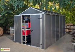 Abri De Jardin En Aluminium Et Polycarbonate 175 Cm – Rubicon Anthracite -Refuge Jardin abri jardin polycarbonate rubicon 6x12 1