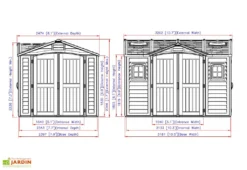 Abri De Jardin En PVC Duramax 8 M² – Apex 10 X 8 Gris Anthracite -Refuge Jardin abri jardin pvc duramax darkgrey apex 10x8 8m2 8