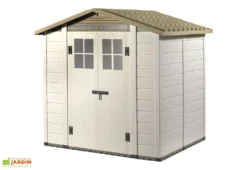 Abri De Jardin En PVC Evo 240 Beige (242x202cm) -Refuge Jardin abri jardin resine evo240 garofalo 242cm