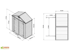 Abri De Jardin En Polycarbonate 1 X 2 M – Skylight Amber 6x3 -Refuge Jardin abri jardin resine polycarbonate palram skylight 6x3 rouge amber 1x2m 2