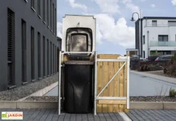 Cache-poubelle Simple En Acier Et Bois De Pin Traité 60 X 63 X 115 Cm 7 Cache-poubelle Simple En Acier Et Bois De Pin Traité 60 X 63 X 115 Cm -Refuge Jardin abri poubelle acier pin naturel