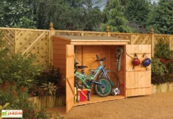 Coffre De Rangement En Bois Pour 2 Vélos 182x82x164cm (l,l,h)