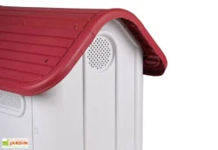 Niche Pour Chien En Résine – 59 X 66 X 75 Cm -Refuge Jardin aeration niche chien resine blanc rouge