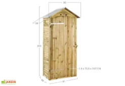 Armoire De Jardin En Bois Simia - 90 X 58 X 204 Cm -Refuge Jardin armoire de jardin en bois simia 90 x 58 x 204 cm 1