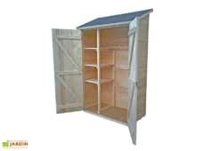Armoire De Rangement Bois 16mm - 125 X 65 X 206 Cm -Refuge Jardin armoire jardin bois brut 16mm double portes rangement 1