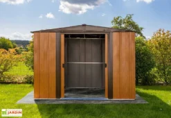 Abri De Jardin En Acier Galvanisé Imitation Bois 4 M² -Refuge Jardin cabane jardin acier galvanise imitation bois 4m
