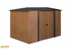 Abri De Jardin En Acier Galvanisé Imitation Bois 7 M²