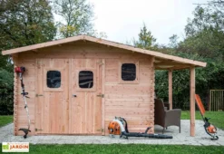 Abri De Jardin En Bois Douglas 28 Mm + Bûcher – 19,65 M² : 4,01 X 4,90 M