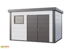 Abri De Jardin En Métal Eleganto Plus – 11,6 M² -Refuge Jardin cabanon jardin metal eleganto plus gris blanc