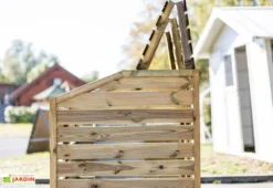 Cache Poubelle Bois Double (150x90x120) -Refuge Jardin cache poubelle bois double abri bois 2
