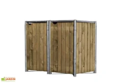 Cache-poubelle Double En Acier Et Bois De Pin Traité 139 X 80 X 115 Cm