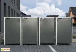 Cache-poubelles En Acier Et Composite Aluminium 278 X 80 X 115 Cm