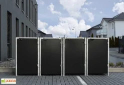 Cache-poubelles En Acier Et Composite Aluminium 241 X 63 X 115 Cm