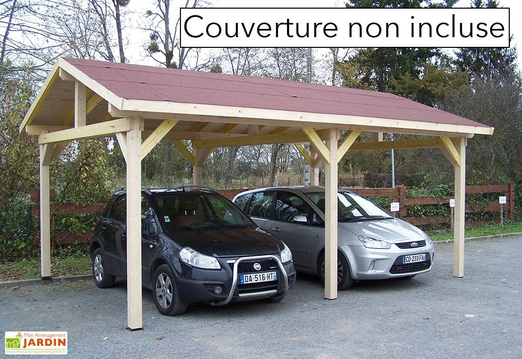 Carport Bois 2 Voitures Pour Tuiles – 5,86 X 3,90 M (sans Couverture) 3 Carport Bois 2 Voitures Pour Tuiles – 5,86 X 3,90 M (sans Couverture) – Image 3