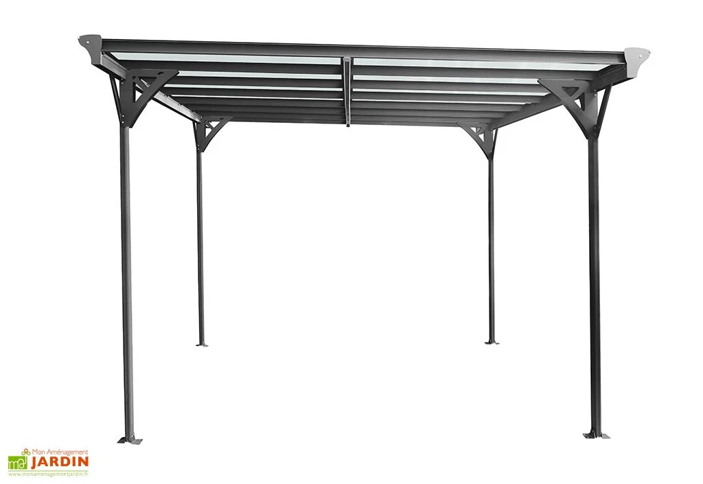Carport Autoportant En Aluminium Et Polycarbonate 15 M² – Lola 2 Carport Autoportant En Aluminium Et Polycarbonate 15 M² – Lola – Image 2