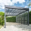 Carport En Aluminium Et Polycarbonate + 5 Brise-Vues Libeccio 16 M²