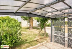Carport En Aluminium Et Polycarbonate + 3 Brise-Vues Libeccio 16 M² -Refuge Jardin carport aluminium polycarbonate brise vues libeccio 1