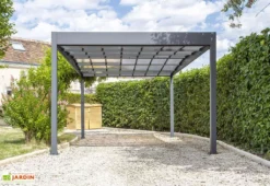 Carport En Aluminium Et Polycarbonate Libeccio 15 M² -Refuge Jardin carport aluminium polycarbonate libeccio 15 m 1
