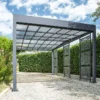 Carport En Aluminium Et Polycarbonate + 3 Brise-Vues Libeccio 16 M²