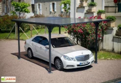 Carport En Aluminium Toit Plat (294x500cm) -Refuge Jardin carport aluminium polycarbonate toit plat 294x500cm 2