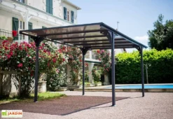 Carport En Aluminium Toit Plat (294x500cm) -Refuge Jardin carport aluminium toit plat