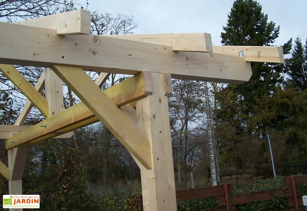 Carport Bois 2 Voitures Pour Tuiles – 5,86 X 3,90 M (sans Couverture) 1 Carport Bois 2 Voitures Pour Tuiles – 5,86 X 3,90 M (sans Couverture)