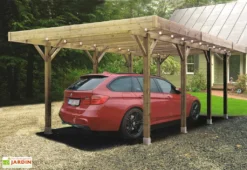 Solid Carport Bois Autoclave Modulable 4 X 5 M